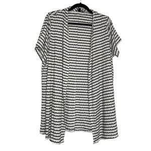 Lane Bryant Cardigan Thin White w/ Black Stripe Knit 18/20